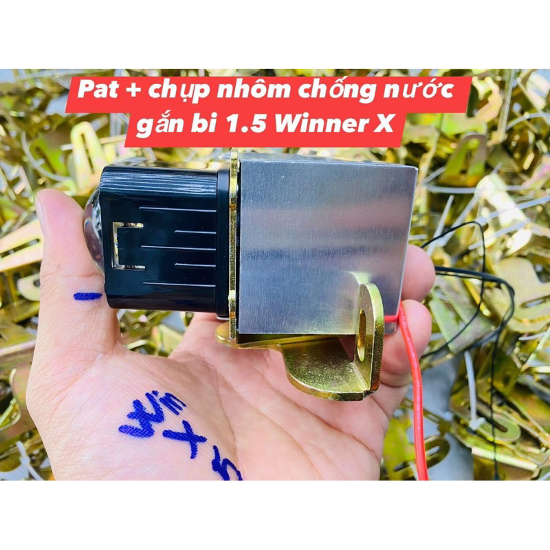 Combo Pat hốc kèn + chụp nhôm chống nước gắn bi 1.5 cho Winner X