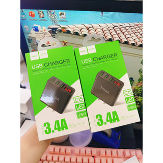 Cốc sạc nhanh 3 cổng USB Hoco HK1 Supernatural điện áp max 5A, có đèn led báo dòng tải
