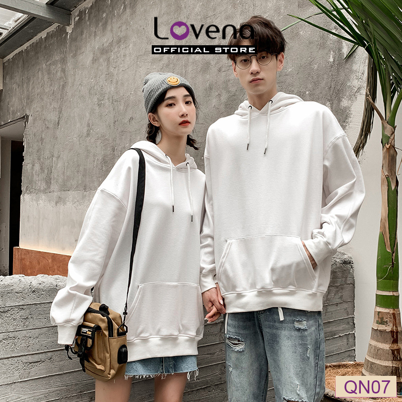 Áo Khoác Nỉ Bông Chui HOODIE Nam Nữ FREESIZE Trơn TEEN LOVENA AN07