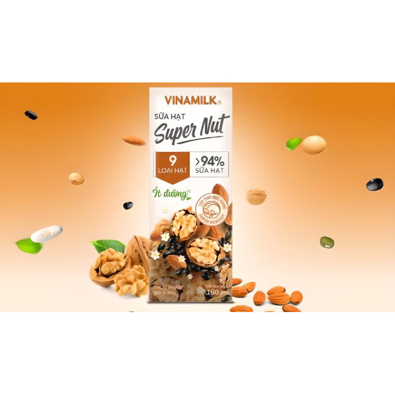 Sữa 9 loại hạt Vinamilk Super Nut lốc 4 hộp 180ml