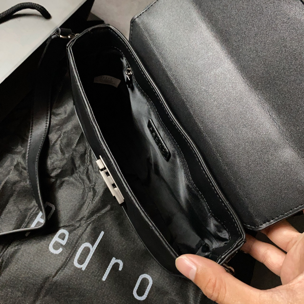 Túi nam hộp nắp gài sọc ngang - PM44