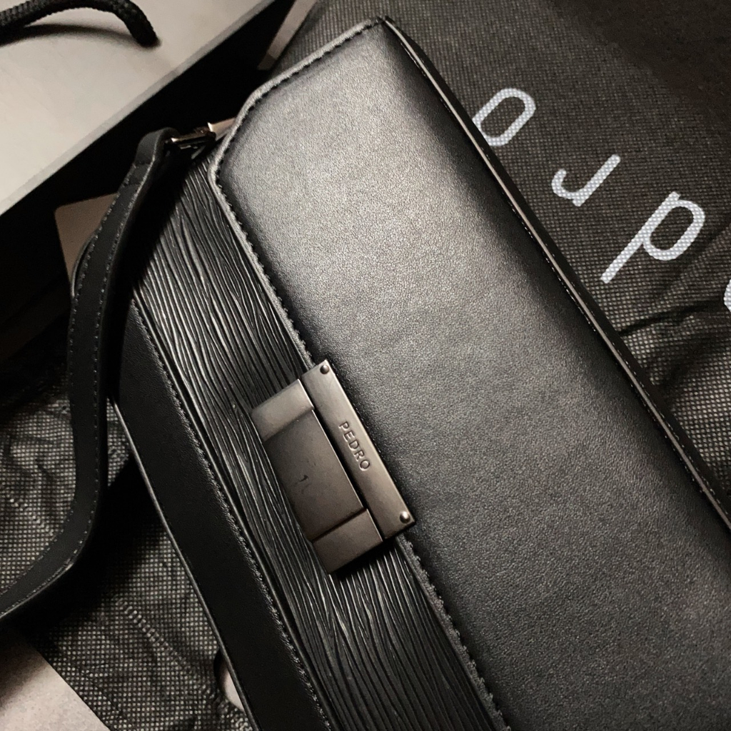 Túi nam hộp nắp gài sọc ngang - PM44