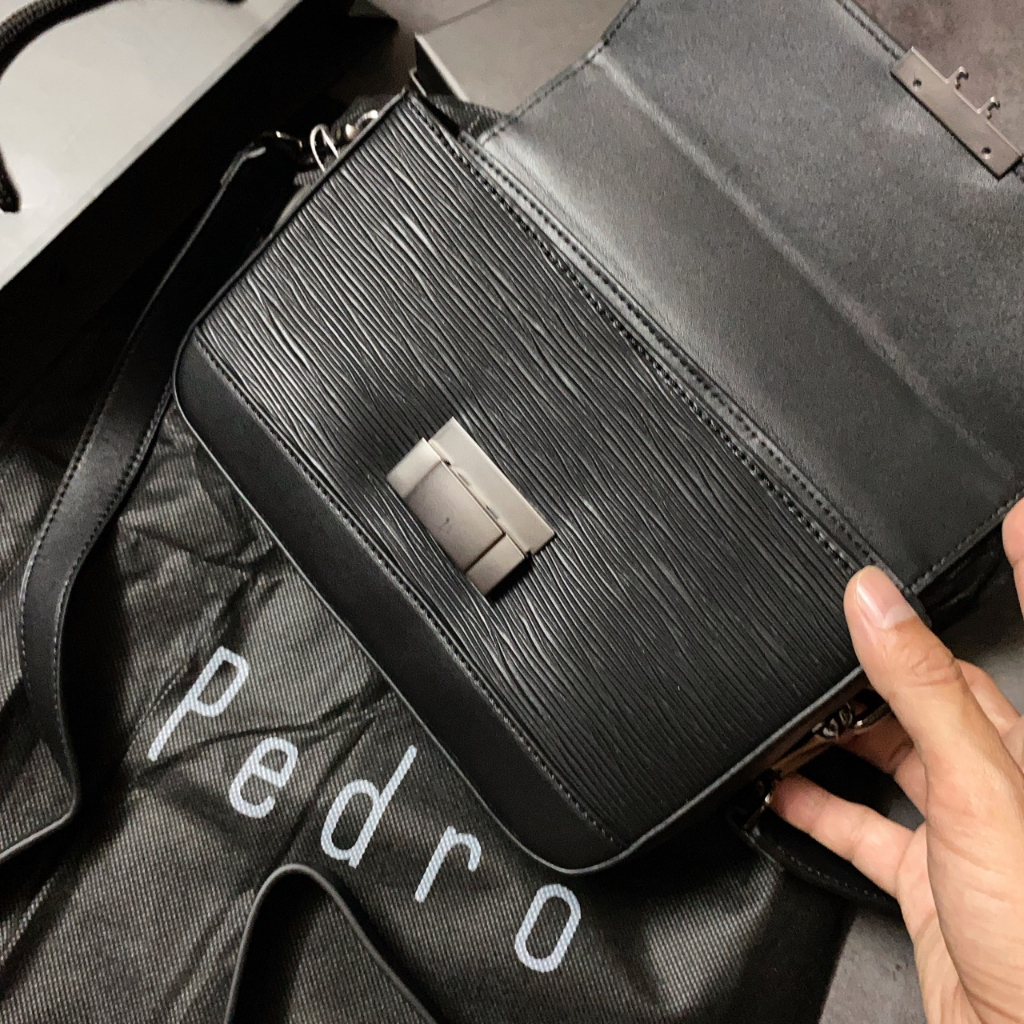 Túi nam hộp nắp gài sọc ngang - PM44