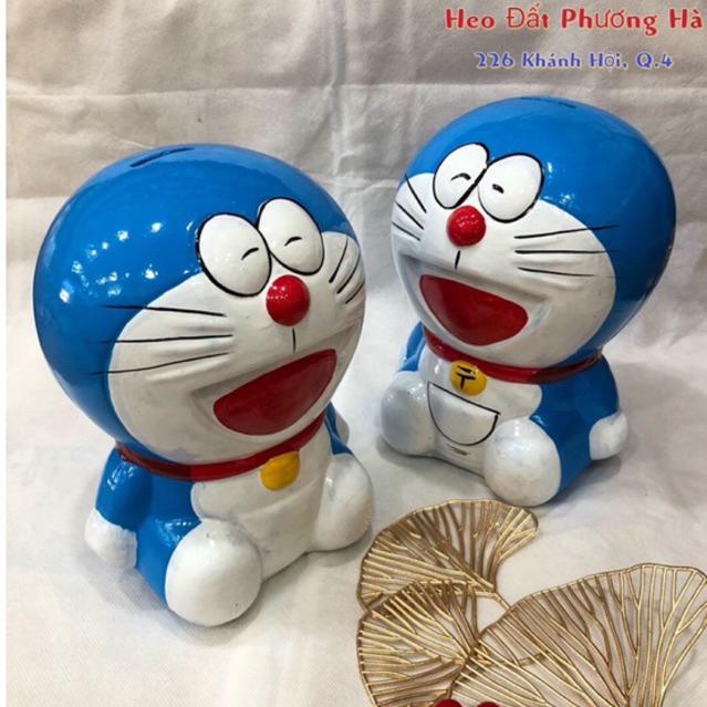 Heo đất tiết kiệm DORAEMON Sơn Bóng Đẹp Size 20cm* 15cm