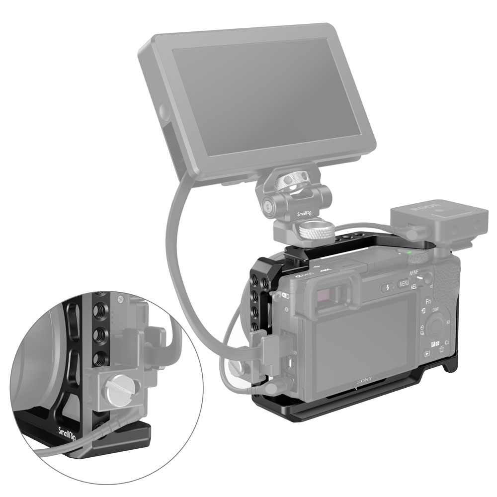 Khung Bảo Vệ Máy Ảnh SmallRig Camera Cage with Silicone Handle for Sony A6100/A6300/A6400 3164