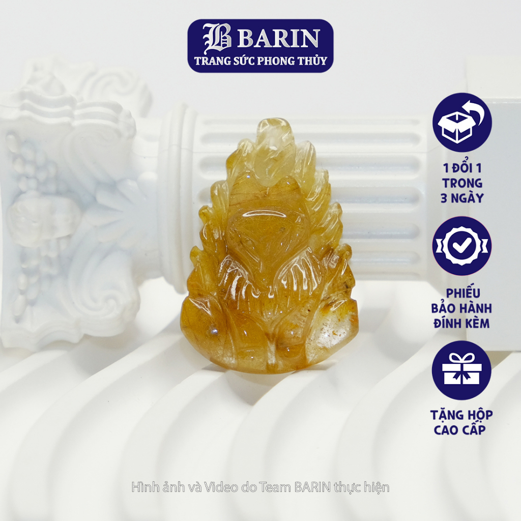 Hồ ly chúa tóc vàng, hồ ly chín đuôi thiên nhiên dùng làm mặt dây chuyền BARIN