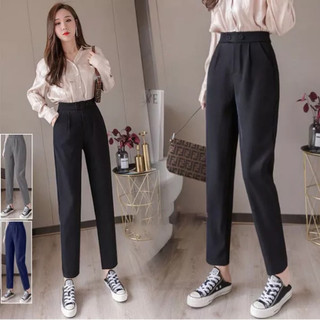Quần Baggy quần tây công sở nữ lưng cao 2 nút ngang cực đẹp