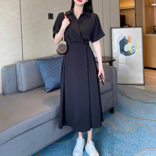 Đầm sơ mi nút eo 5 màu thanh lịch hot trend