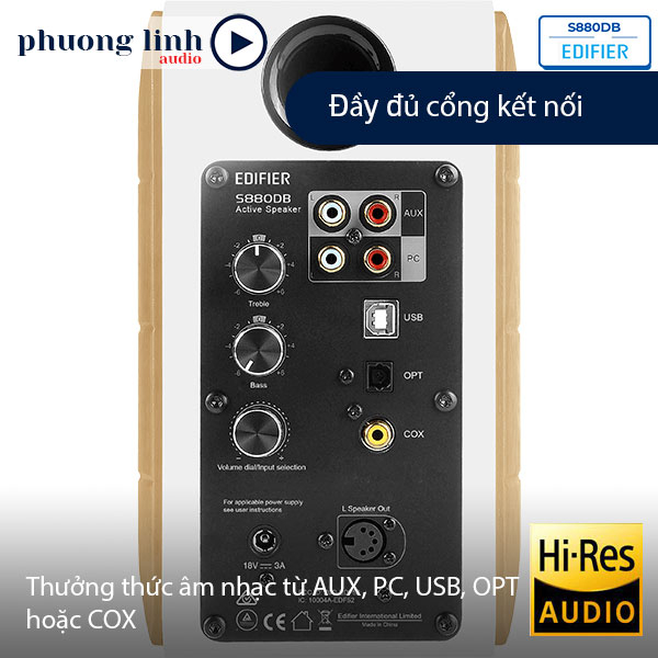 Loa Edifier S880DB Bluetooth 5.0 Nghe nhạc Hires Audio Kết nối máy tính, laptop, tv - Hàng chính hãng
