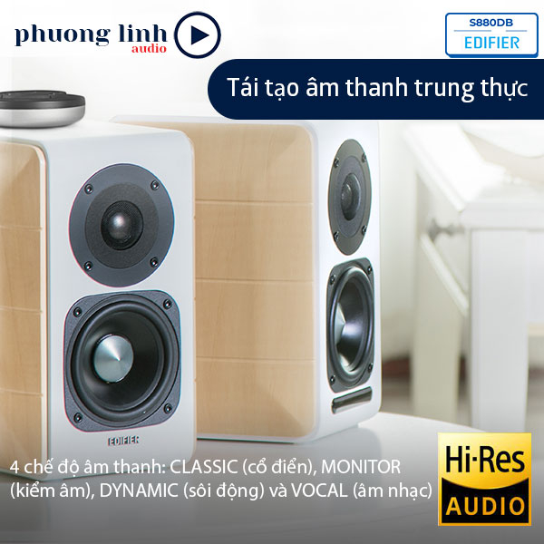 Loa Edifier S880DB Bluetooth 5.0 Nghe nhạc Hires Audio Kết nối máy tính, laptop, tv - Hàng chính hãng