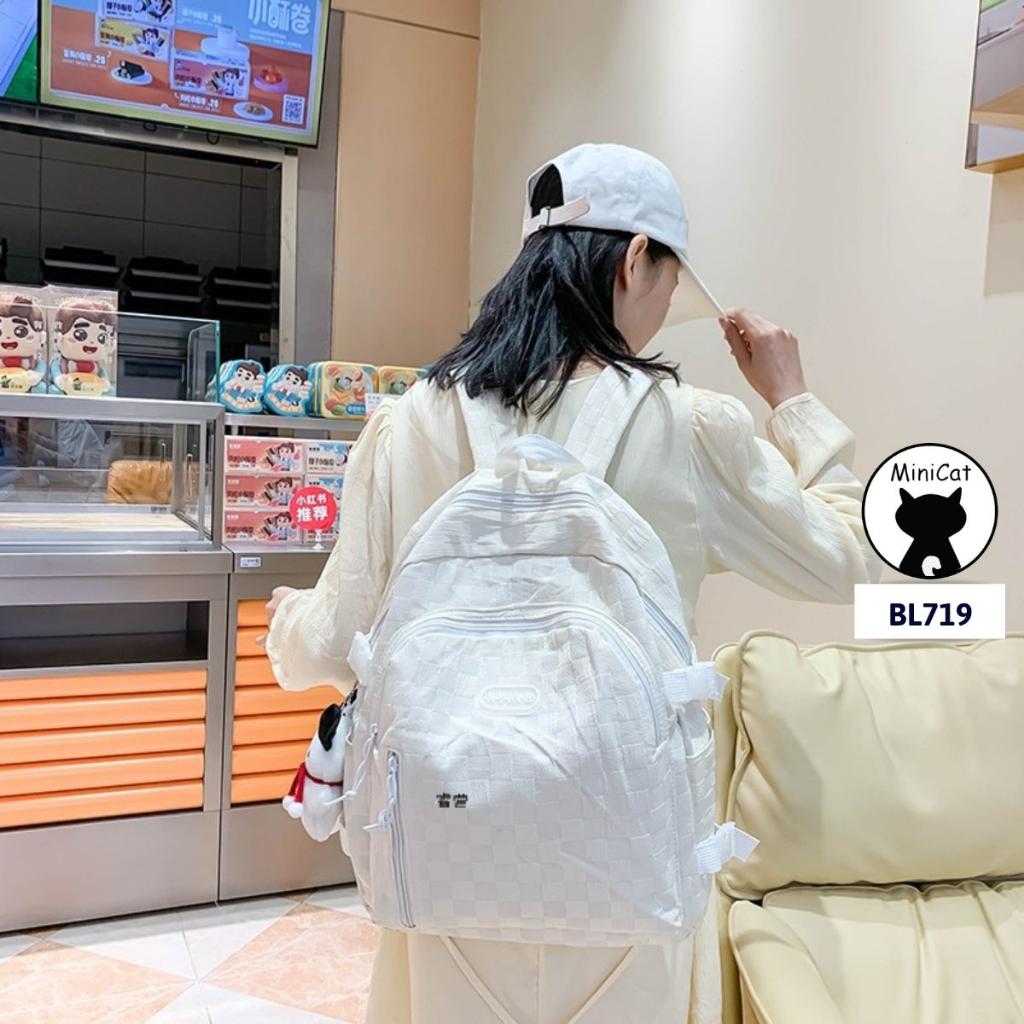 Balo nam nữ cao cấp, thời trang, đi học, đi chơi cá tính MiniCat BL719