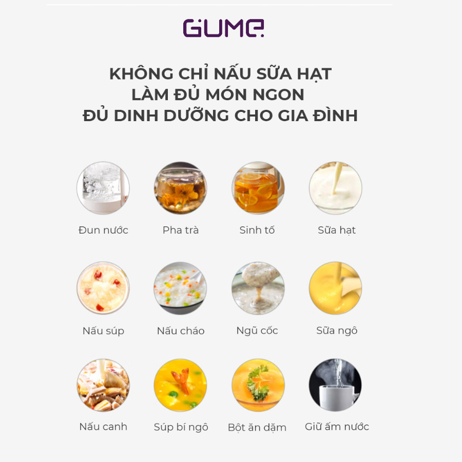 Máy làm sữa hạt mini Pro Gume - Nhập khẩu Hàn Quốc - Bảo Hành 12 Tháng