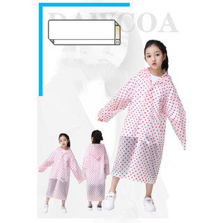 Áo mưa trẻ em, áo mưa chấm bi có mũ trùm đầu dây rút chống nước cho bé- kln001471