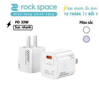 Củ sạc nhanh chân typeC 33W Rockspace T88 ổn định không nóng hàng bảo hành 12 tháng bảo hành 1 đổi 1