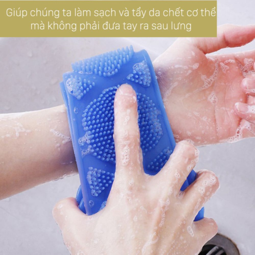 Dây chà lưng massage cơ thể khi tắm bằng silicon gai mềm