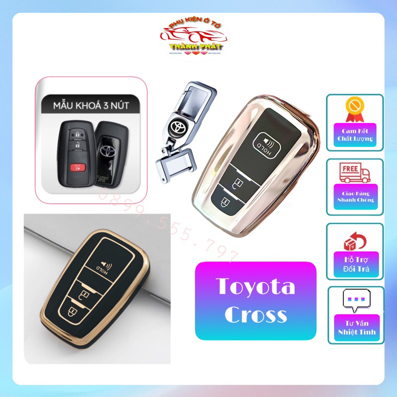 Bao ốp bọc chìa khóa xe Toyota Corola Cross nhựa dẻo TPU cao cấp không bong tróc