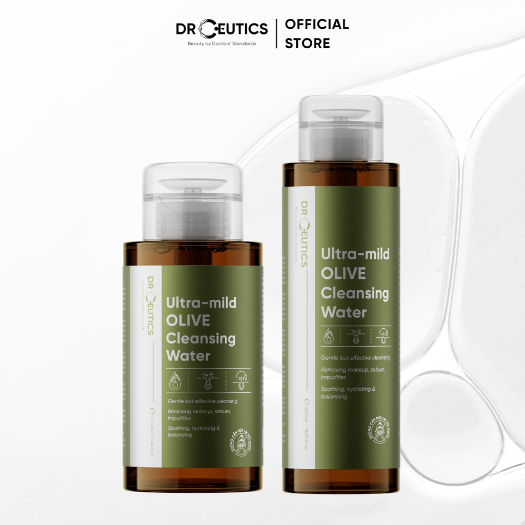 DRCEUTICS Nước Tẩy Trang Ultra-mild OLIVE Cleansing Water Cho Mọi Loại Da, Da Nhạy Cảm (310ml, 500ml)