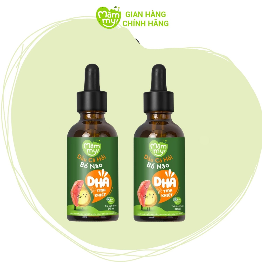 [QUÀ TẶNG] Set 2 chai dầu 30ml ăn dặm bổ não cá hồi Mămmy - Giàu Omega 3 và hàm lượng DHA cao