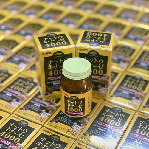 Viên uống Nattokinase Orihiro 4000FU hỗ trợ phòng chống đột quỵ và tai biến 60 viên