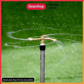 Béc tưới cây GEARSHOP phun sương tự động xoay tròn 360 độ đầu van 3 đầu tưới vườn bằng đồng phun xa 25m
