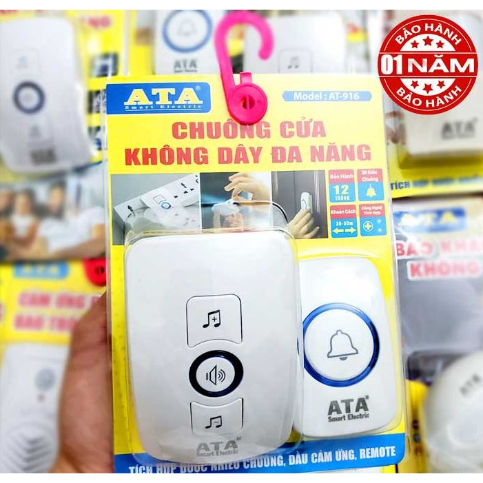 Chuông cửa không dây cao cấp ATA AT-916-Hàng chính hãng bảo hành 12 tháng