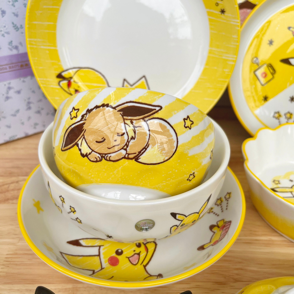 Bộ Bát Đĩa Pikachu - Bát Ăn Cơm - Bộ Chén Dĩa Sứ Full Bộ - Tô Mì - Chén Dĩa Dễ Thương