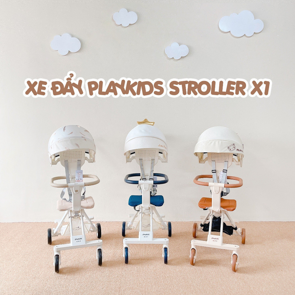 Xe đẩy gấp gọn 2 chiều cho bé Playkids Stroller X1, xe đẩy du lịch siêu nhẹ