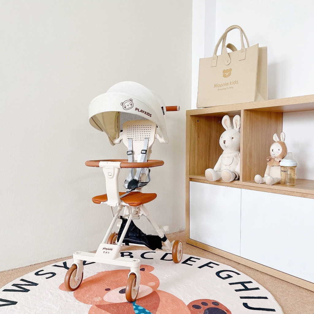 Xe đẩy gấp gọn 2 chiều cho bé Playkids Stroller X1, xe đẩy du lịch siêu nhẹ