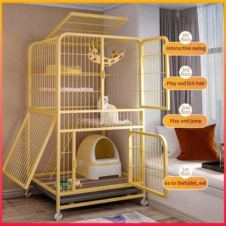 Chuồng Mèo Lớn 2-4 Tầng chuồng chó Nhà Mèo Lớn Trong Nhà Chuồng Chó Biệt Thự Mèo Nền Tảng Lớn Nhà Cho Mèo