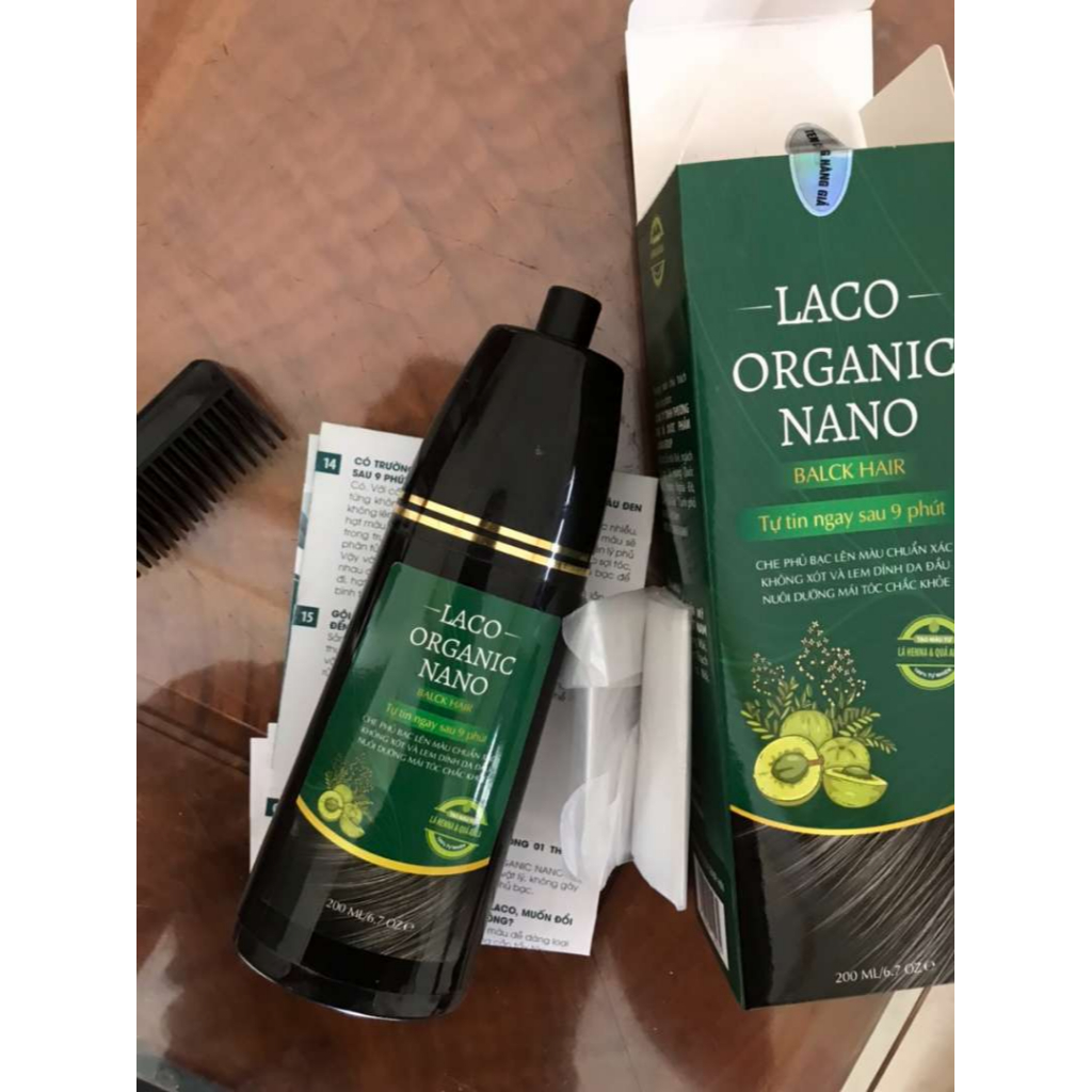 DẦU GỘI PHỦ BẠC LACO ORGANIC NANO NHANH HIỆU QUẢ CHỈ SAU 9 PHÚT KHÔNG LOANG KHÔNG RÁT DA ĐẦU ( CHÍNH HÃNG )