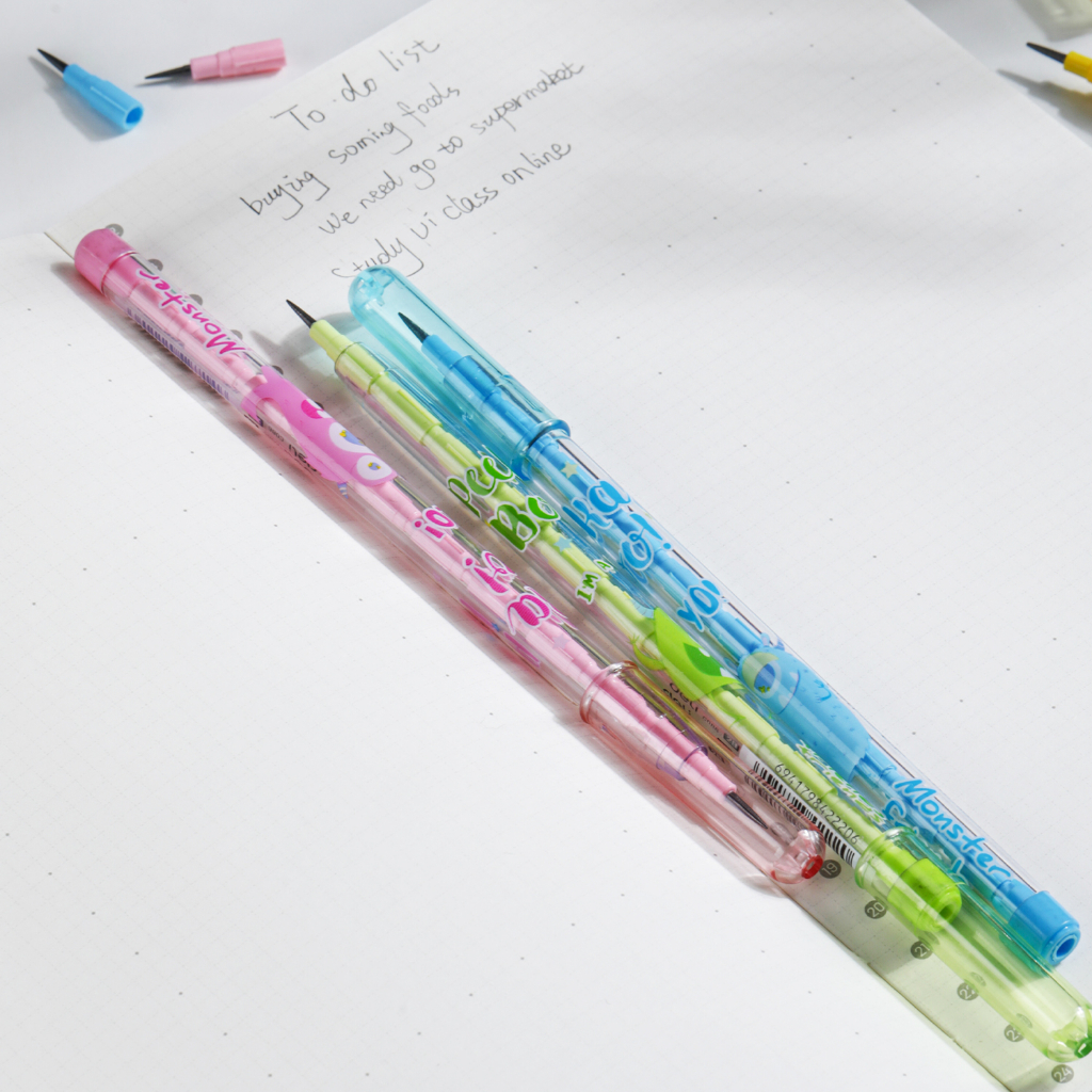 1 Hộp bút chì khúc DE-LI Bút chì vỏ nhựa nhiều màu Bút chì Khúc học sinh