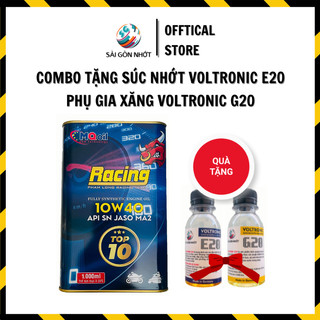 COMBO Nhớt Xe Số Côn Tay Tổng Hợp PHẠM LONG RACING 10w40 1L- TẶNG SÚC NHỚT, PHỤ GIA XĂNG VOLTRONIC