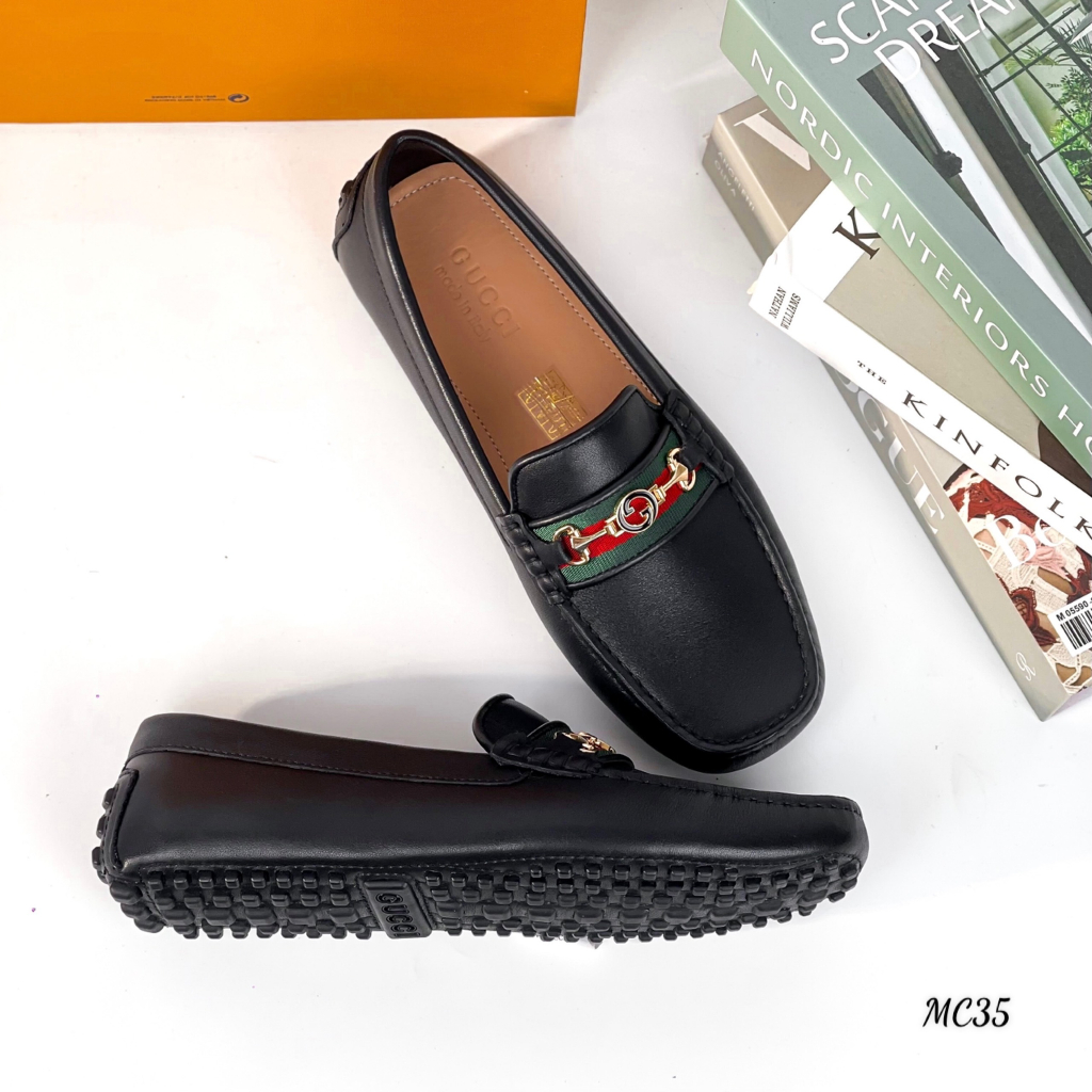 Giày da nam moccasin Gucci MC35 Da bò cao cấp