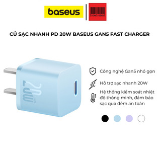 Củ sạc nhanh baseus pd 20w gan5 fast charger 1c công nghệ gan thế hệ 5 mới nhất