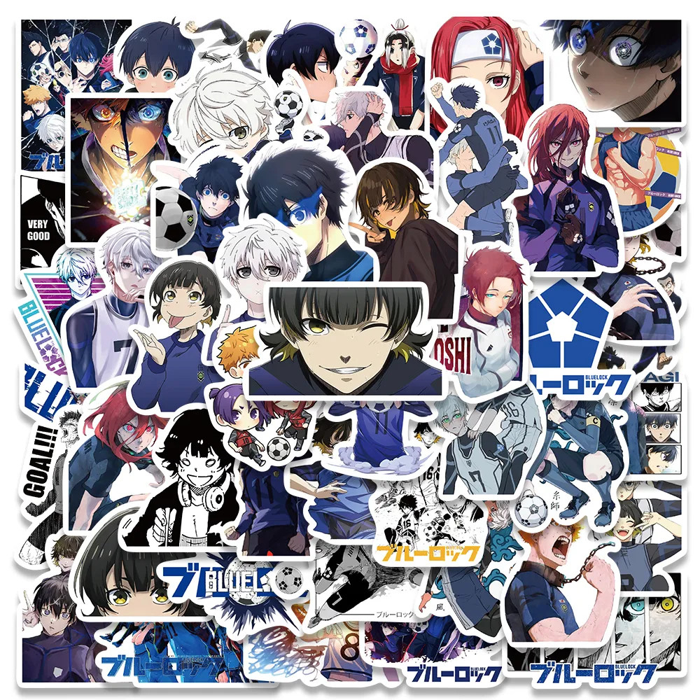 Bộ 50 Hình Dán Stickers Hình Anime Bluelock Isagi Nagi Siêu Ngầu - STKBLUE