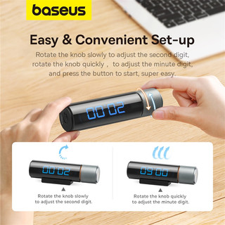 Đồng Hồ Hẹn Giờ Đếm Ngược Baseus Heyo | Đế Hít Nam Châm, Màn Hình LED Xoay Lật