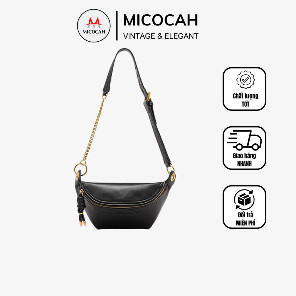 Túi Đeo Chéo Nữ Đeo Bụng Chính Hãng MICOCAH Phong Cách Retro Da Cao Cấp MC09 - Micocah Mall