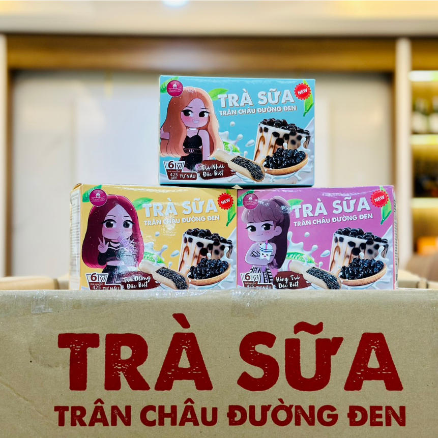 Set Nguyên Liệu Pha Trà Sữa Vị Hồng Trà, Ô Long, Trà Nhài Oppa Tea Thơm Ngon - Set Trà Sữa Tự Pha Phúc Thịnh Food 425G