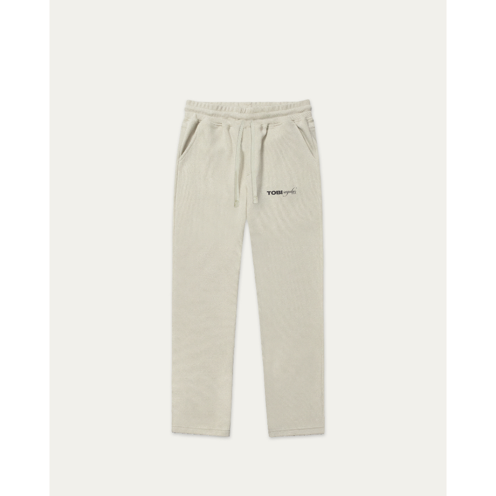 Quần ống suông lưng thun Waffle TOBI - Waffle Track Pants