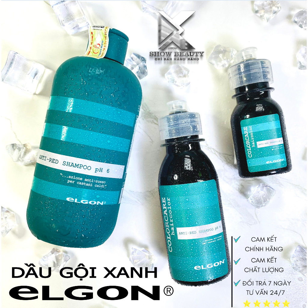 Dầu Gội Xanh Elgon Khử Cam Đỏ Giữ Màu Rêu - Anti Red Shampoo pH6