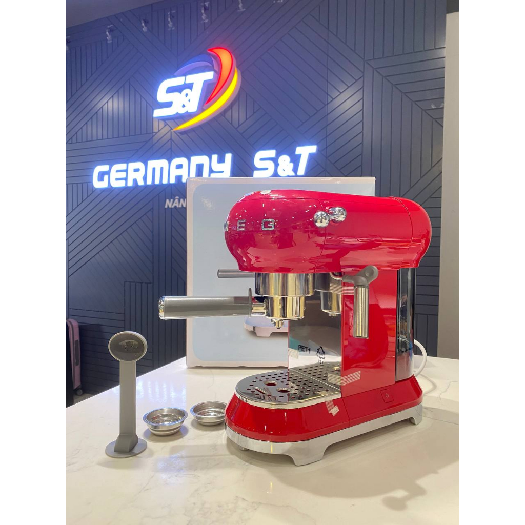 Máy Pha Cà Phê SMEG ECF01 Nội Địa Đức Phong Cách Vintage Cổ Điển, Sử Dụng Tại Gia Đình Hoặc Văn Phòng GermanySnT