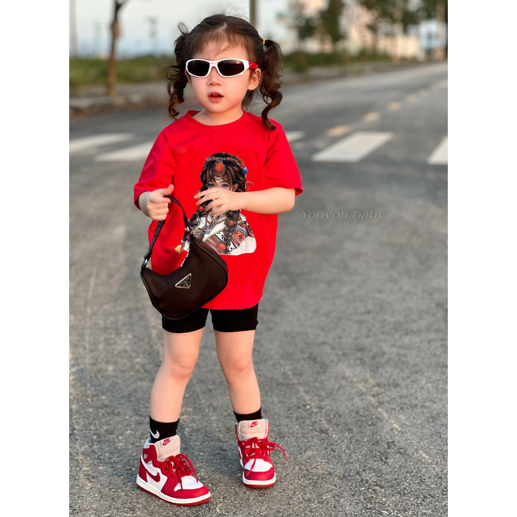 Áo thun tay lỡ cô gái dân tộc à lôi cho bé gái , áo phông trẻ em cho mẹ và bé , Kid_genz