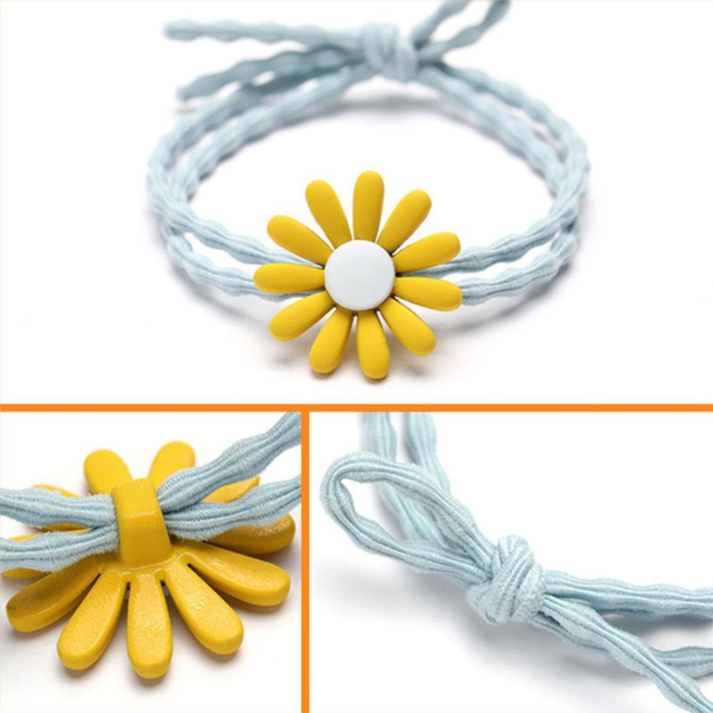 Dây buộc tóc nhiều màu đính hoa cúc thời trang