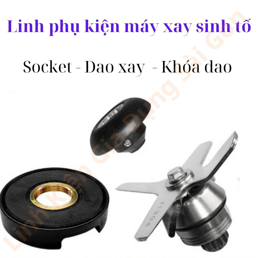 Linh phụ kiện máy sinh tố công nghiệp JTC Omniblend V gồm dao inox 6 lưỡi, socket, nhông 12 khía, khóa dao, cối xay