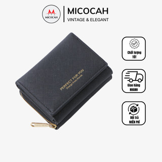 Ví Nữ Mini Cầm Tay PERFECT FOR YOU Đựng Tiền Gập 3 Nhỏ Gọn Nhiều Ngăn Da Xước PFY04