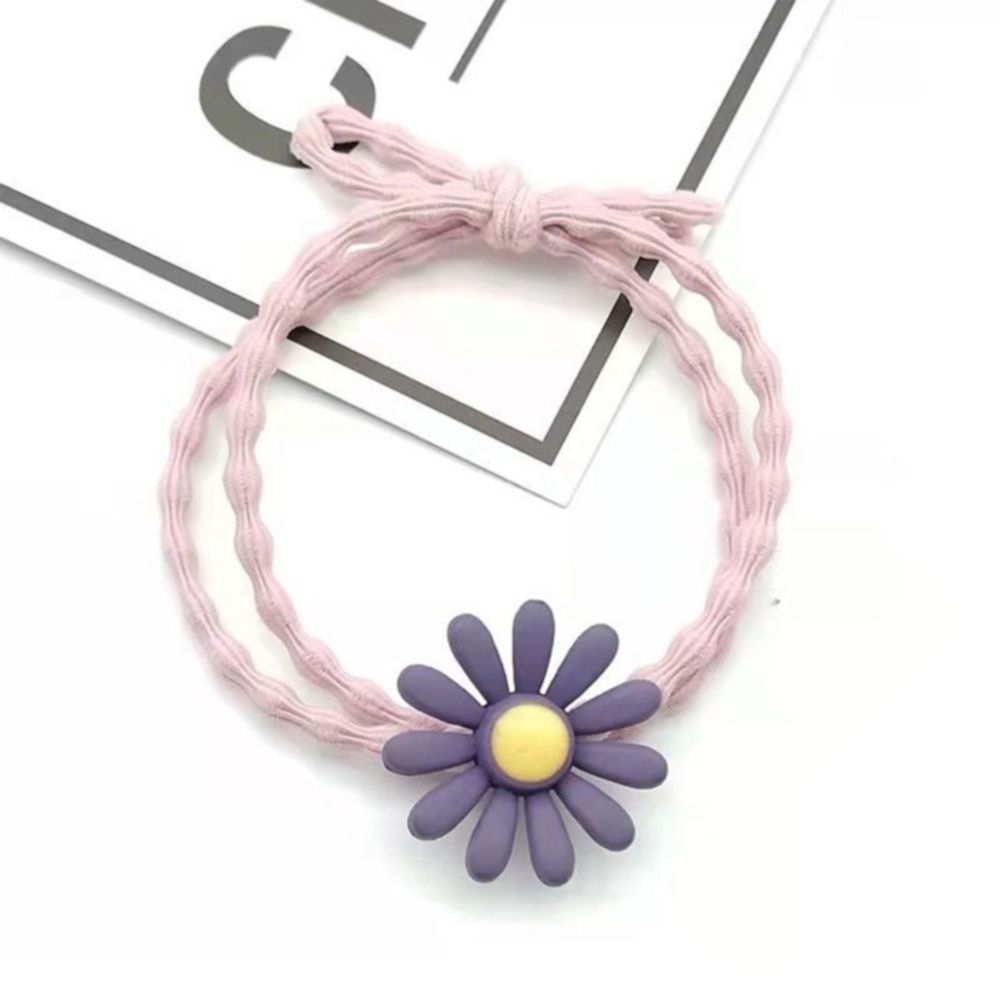 Dây buộc tóc nhiều màu đính hoa cúc thời trang