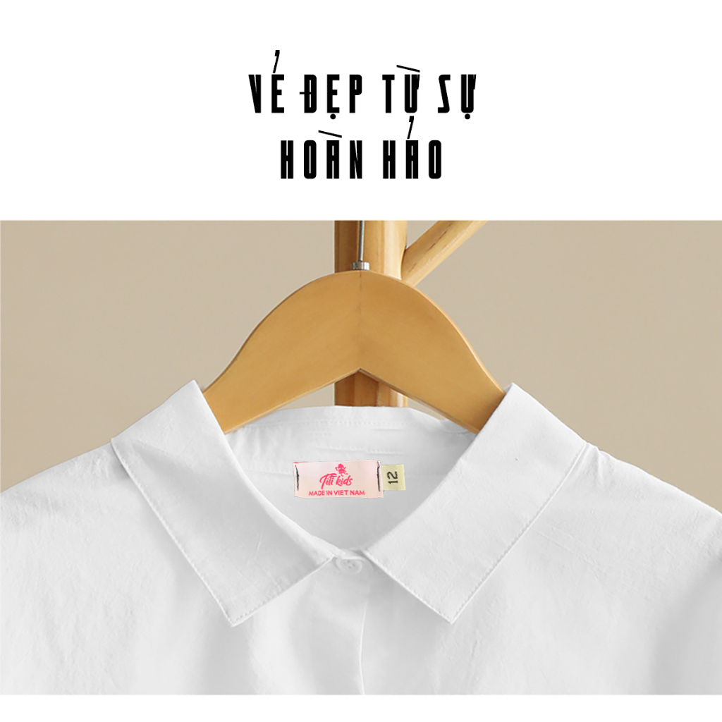 Set Đồ Thời Trang Bé Gái TiTiKids Áo Sơ Mi Trắng Quần Đen Phong Cách Nhật Bản S257