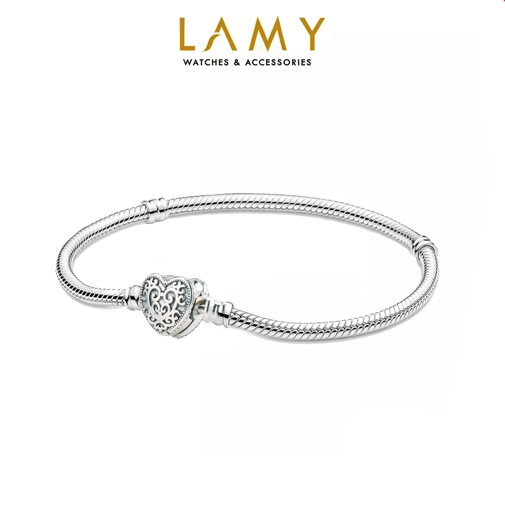 Vòng tay mềm bạc CDE Mysterious Heart Snake Chain Bracelet CDE2006 - Hàng chính hãng