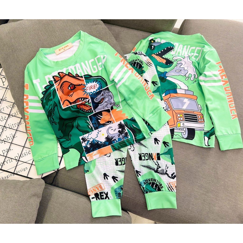 Bộ Tay dài quần dài Thun lạnh 3D loại 1 Ann's Kids siêu nhân cho bé trai size đại từ 23-42kg-Đồ bộ cho bé-Pikakids