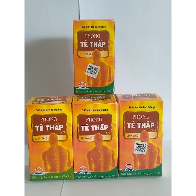 PHONG TÊ THẤP HADIPHAR Chai 100 viên nén bao đường
